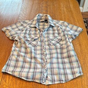 Harley-Davidson Blue Plaid Button Down Shirt